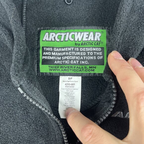 Arcticwear Arctic Cat Fleece Full Zip Jacket Sz S Grey Flex Fleece Snowmobile - Picture 7 of 16